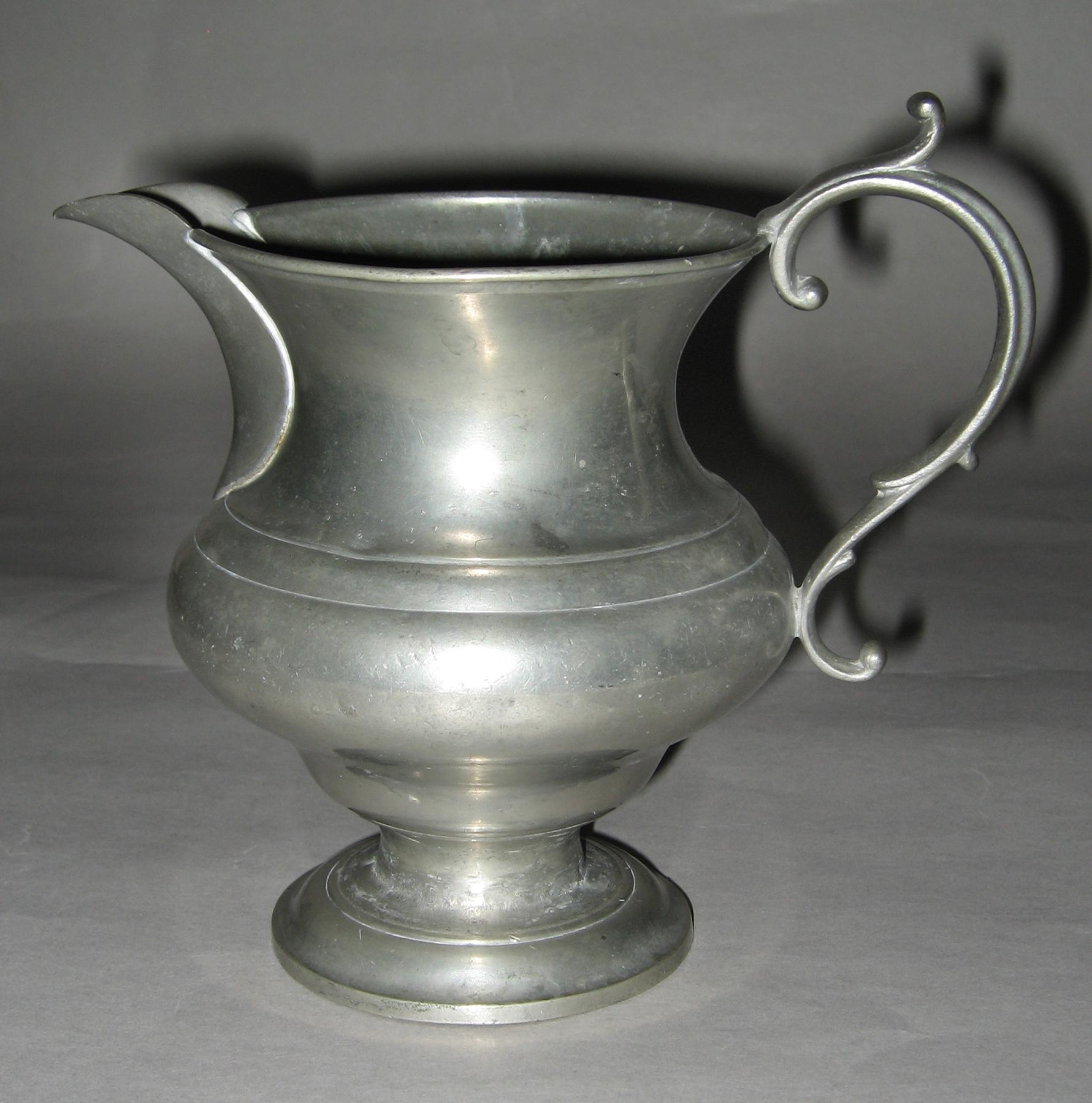 1976.0196 Pewter cream pot or jug
