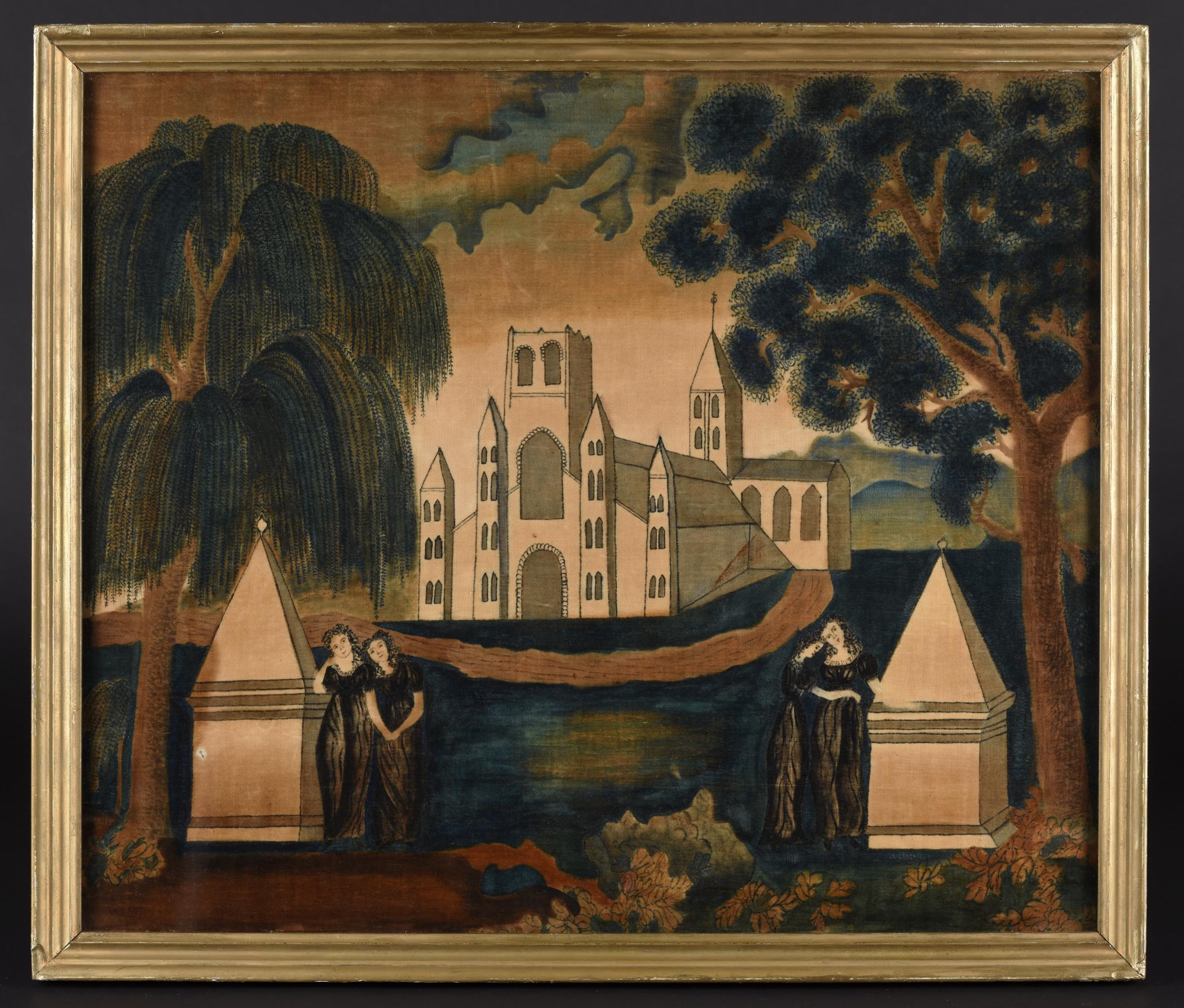 1976.0218 A Painting on velvet, B Frame, view 1