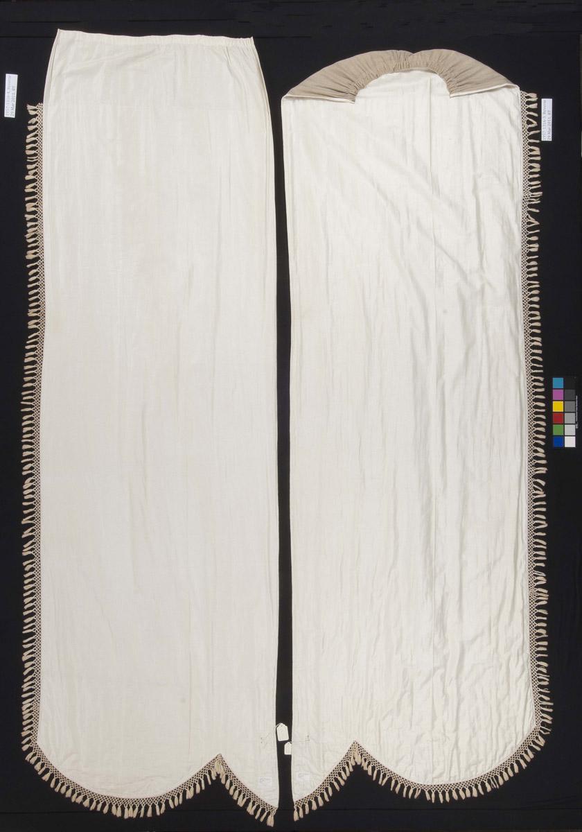 1957.1316.003, .004 Bed hangings, side curtains (reverse)