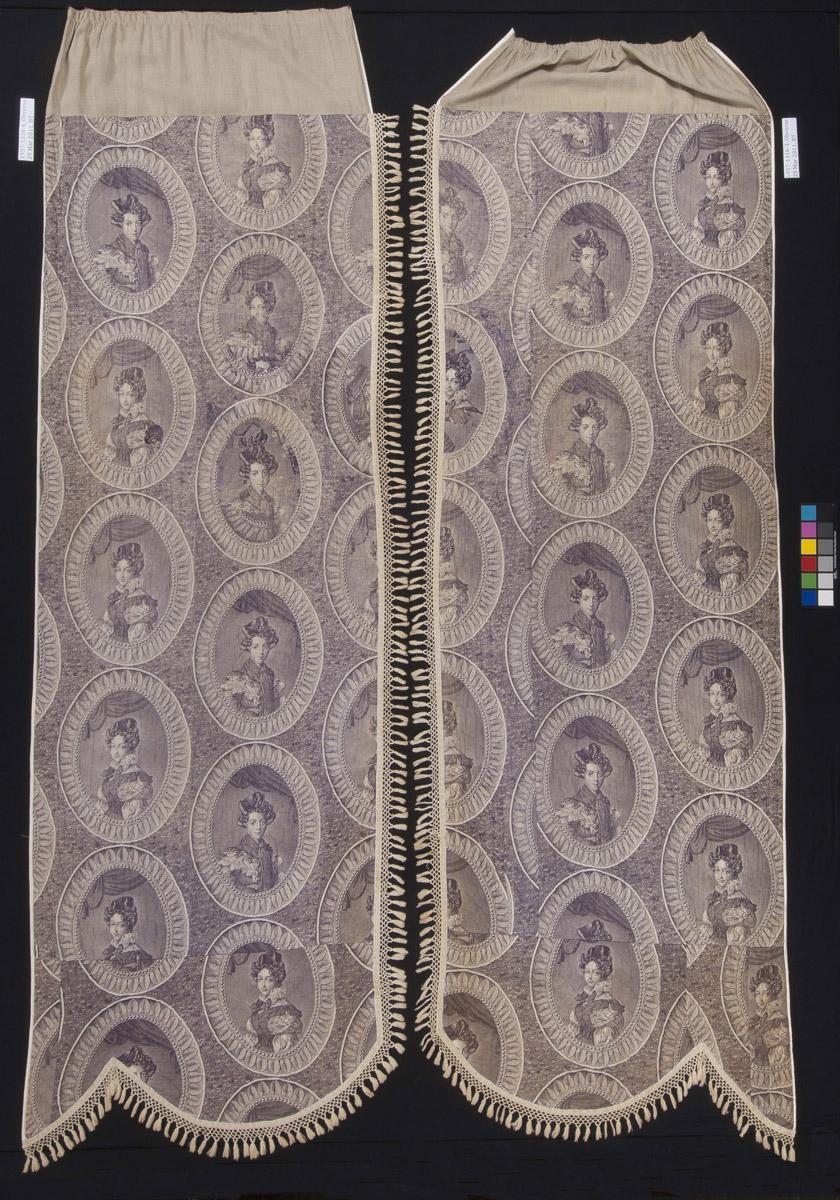 1957.1316.003, .004 Bed hangings, side curtains