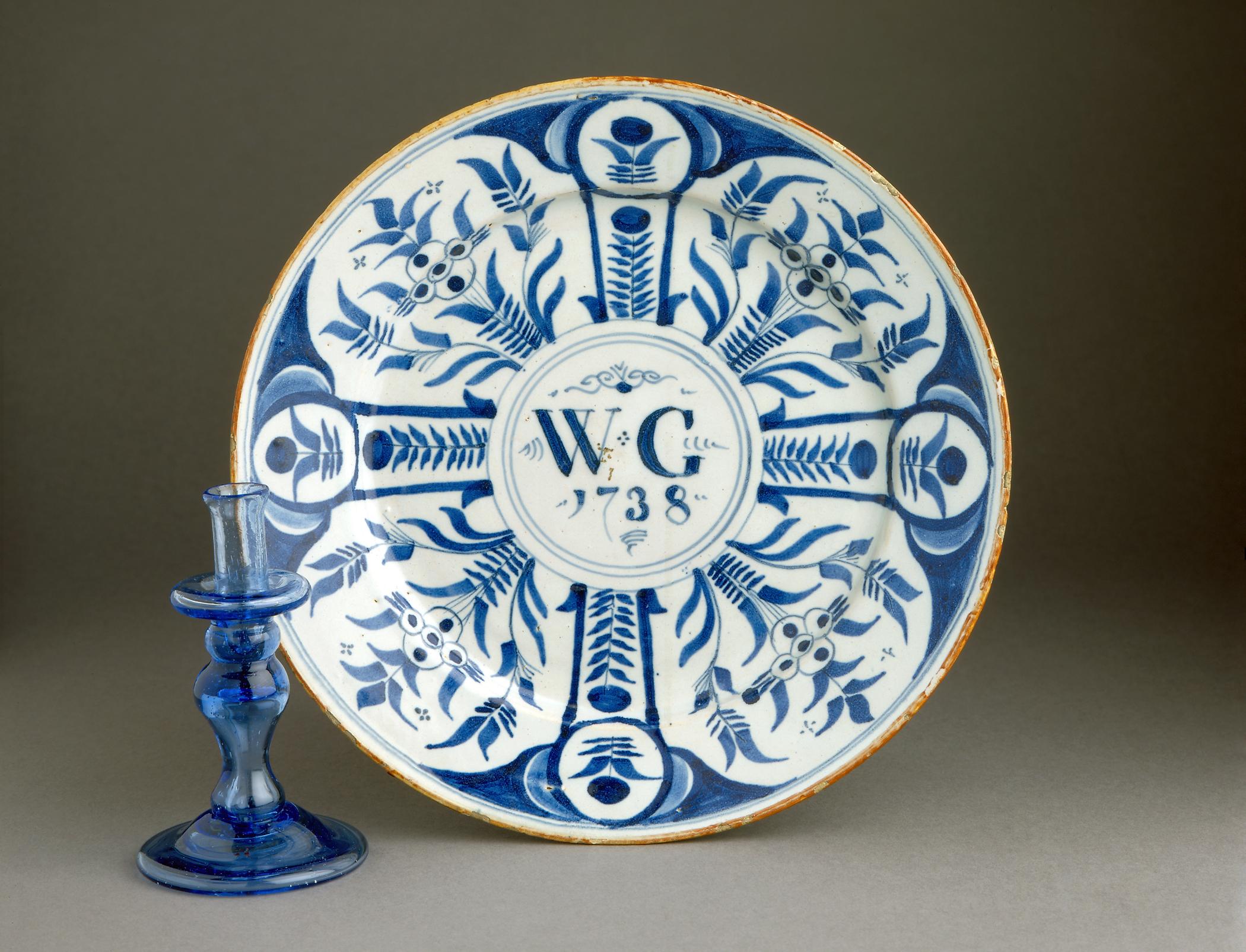1958.0595, 1977.0017 Plate and candlestick