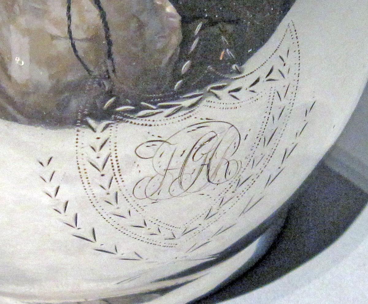 1977.0075 Silver Pitcher or Cream or milk pot engraving
