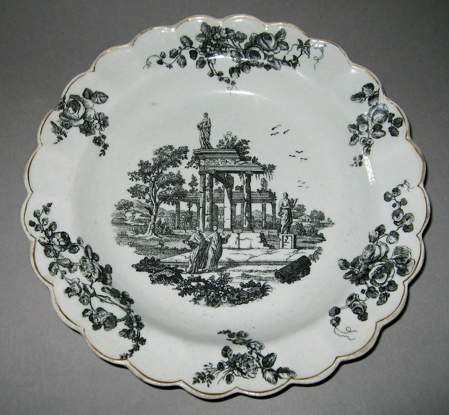 1977.0086 Worcester soft-paste porcelain plate (view 2)