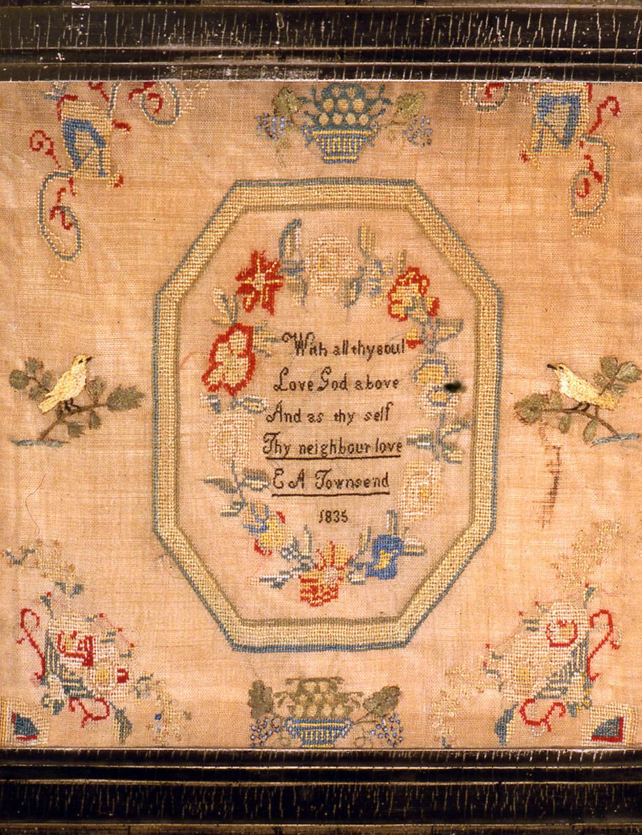 1977.0108 A, B Sampler and Frame, detail
