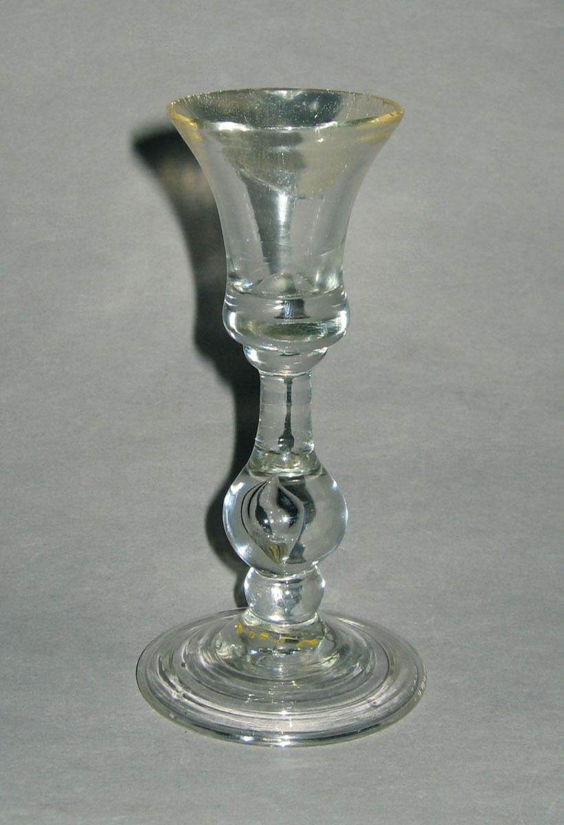 1977.0111 Colorless glass wineglass or dram glass