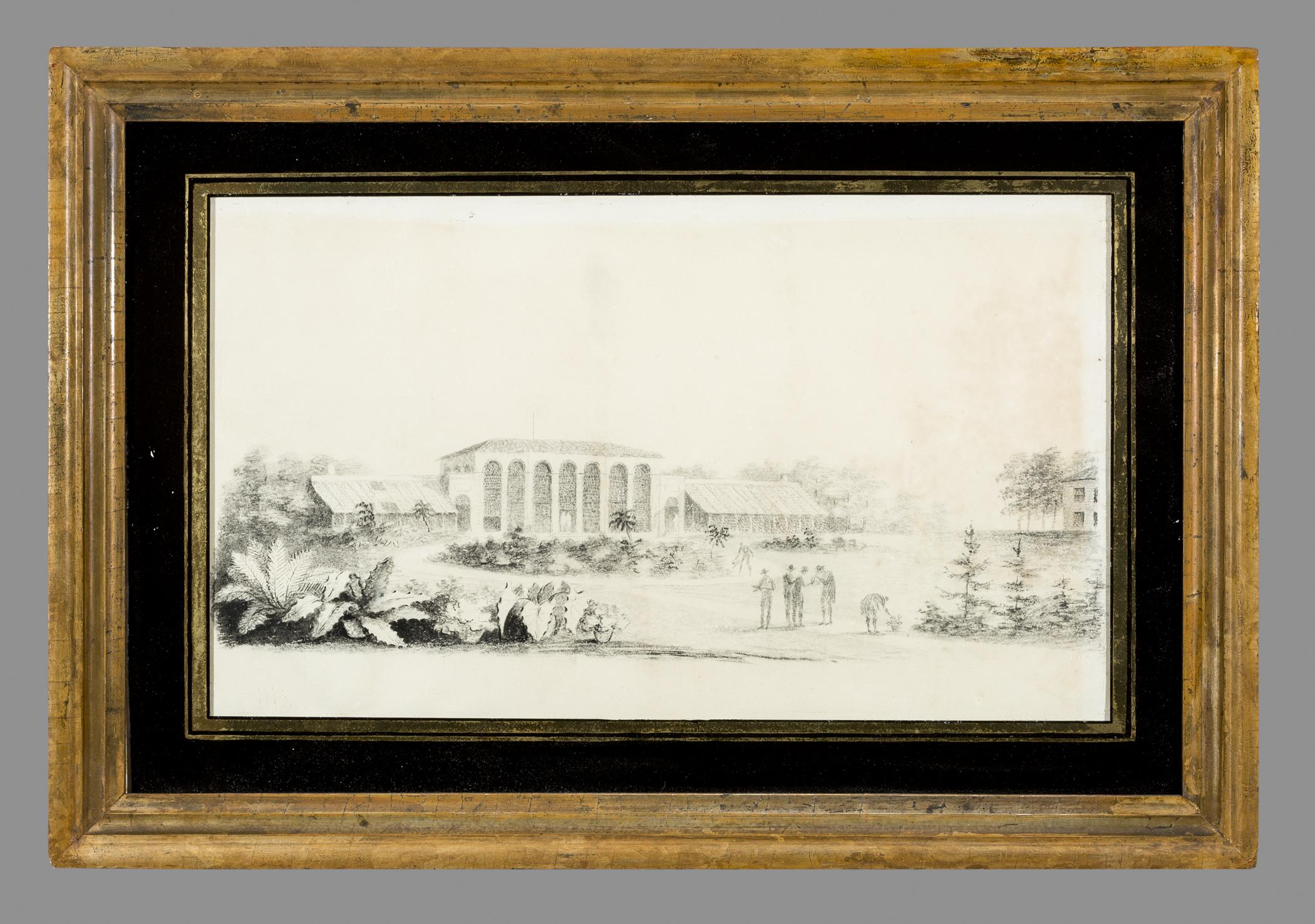 1977.0171 A Drawing, B Frame, C Glass mat, view 1