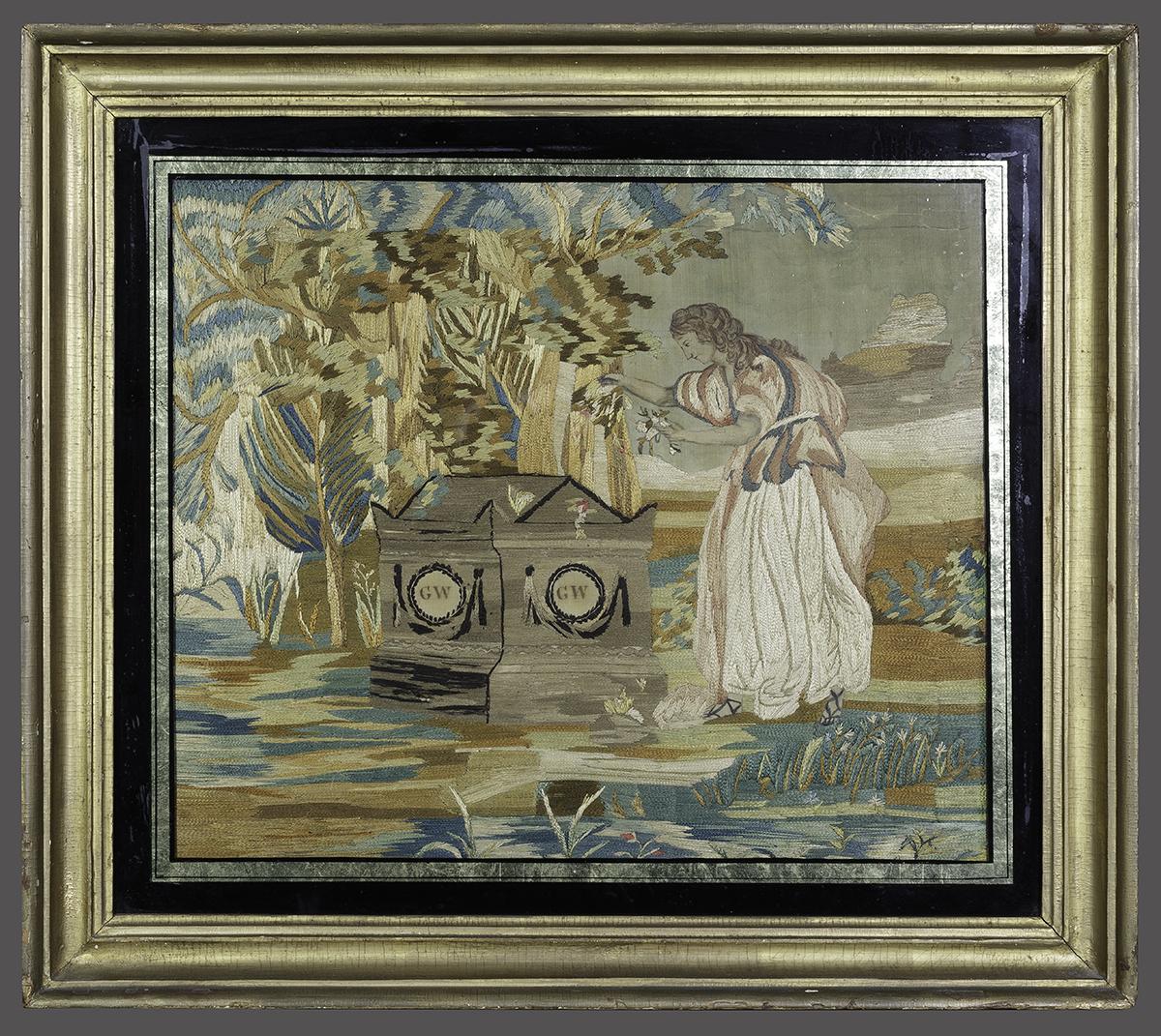 1977.0172 A, B Needlework Picture and Frame