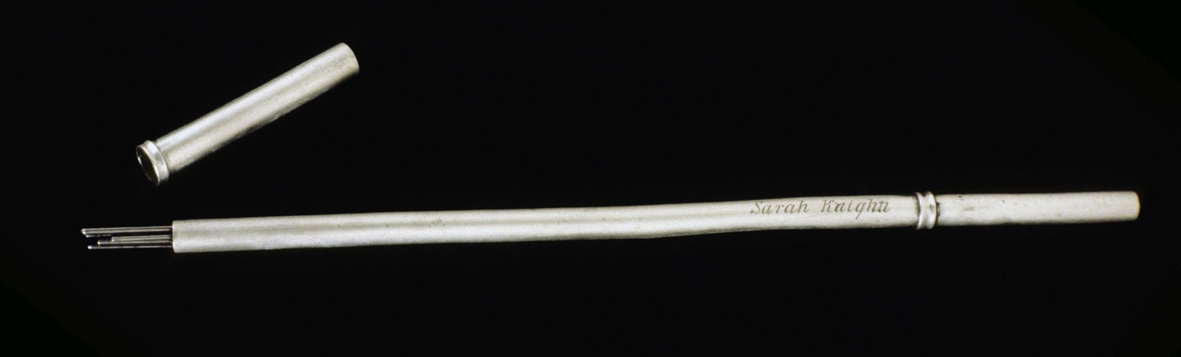 1977.0204 A-H Tool (for sewing), Knitting Needle Case, view 1