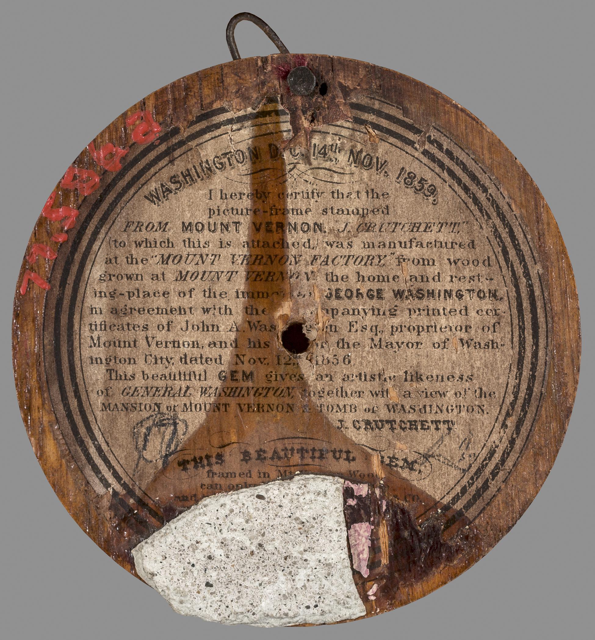 1977.0586 A Print mounted on wood, view 2, reverse