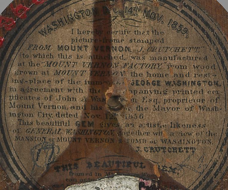 1977.0586 A Print mounted on wood, detail 3, reverse