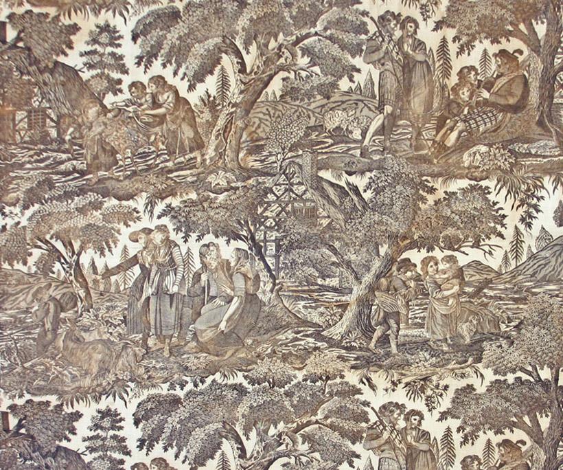 T1160 Textile, printed, partial design repeat