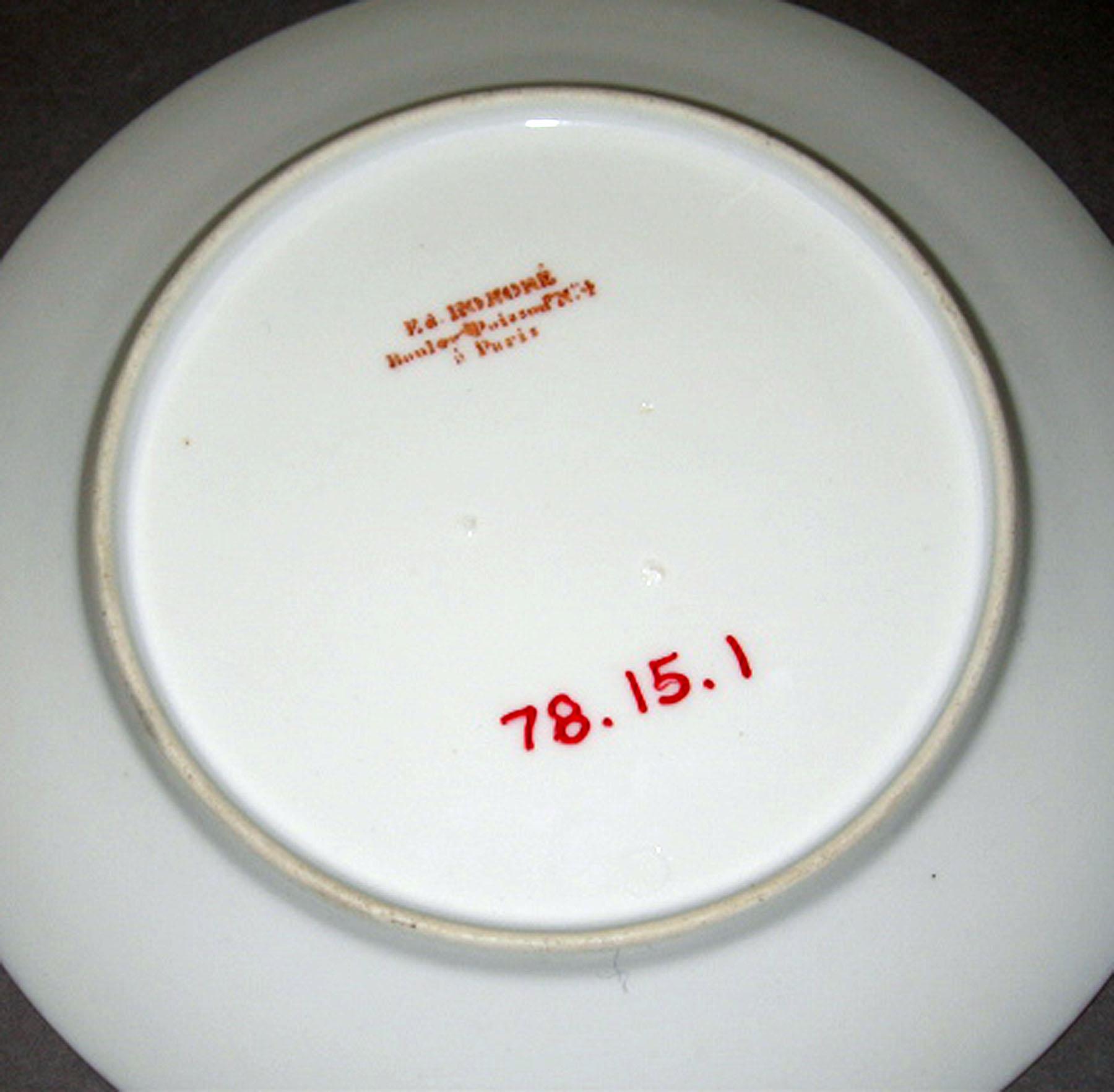 1978.0015.001 French porcelain plate (underside)