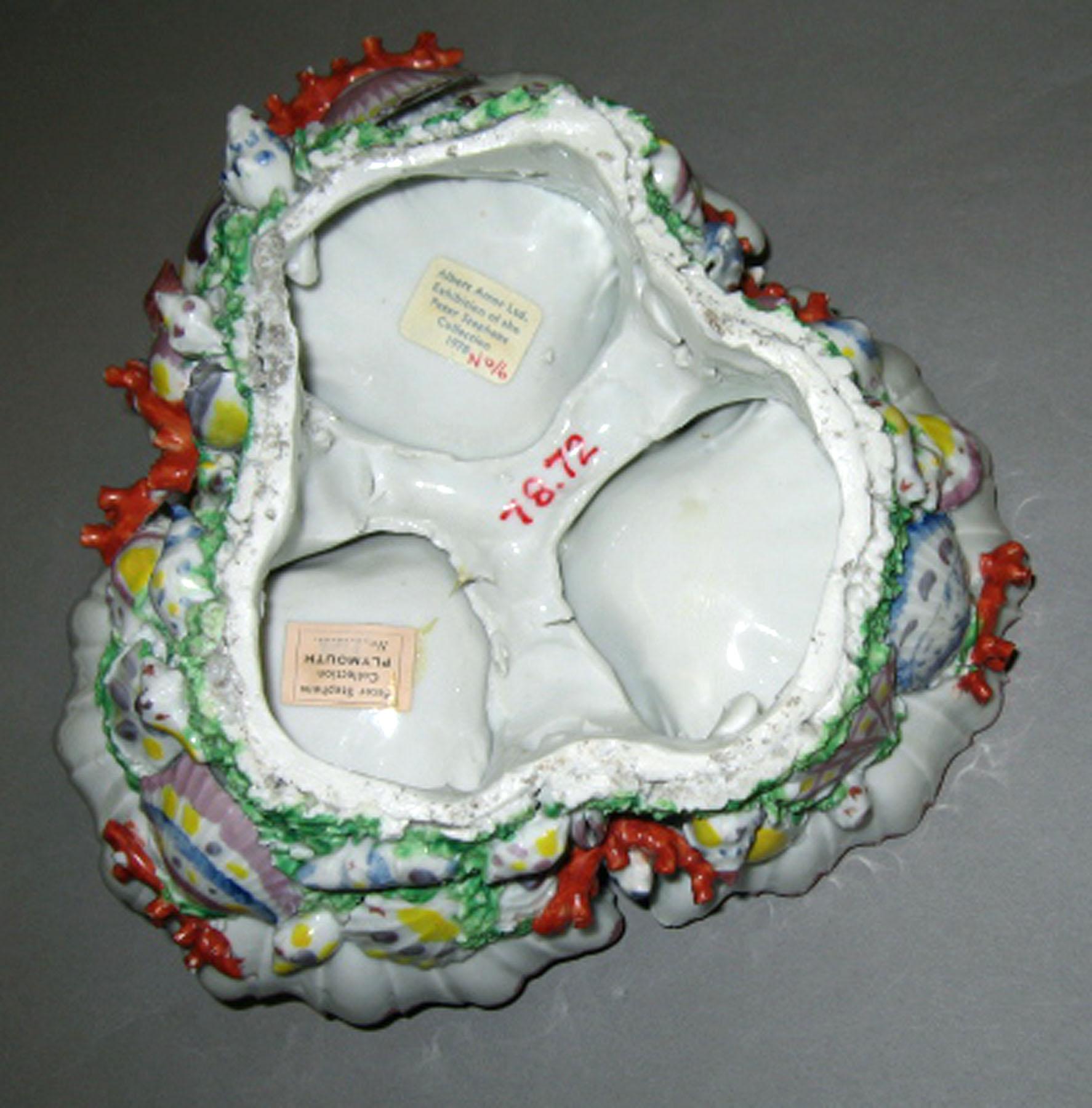 1978.0072 (underside) Plymouth porcelain sweetmeat dish