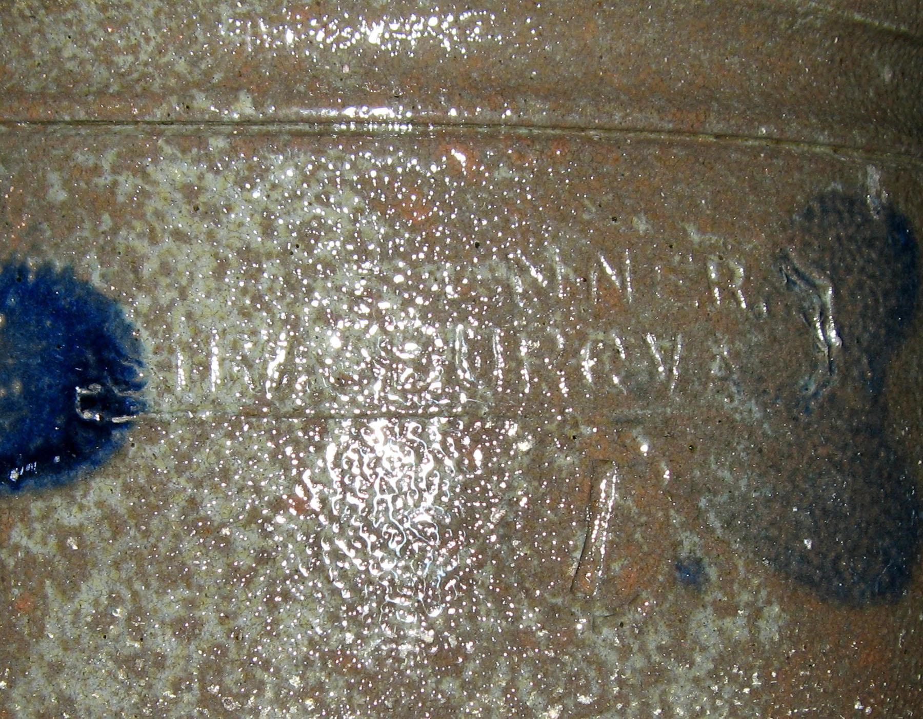 1978.0083 Salt-glazed stoneware jar (mark)
