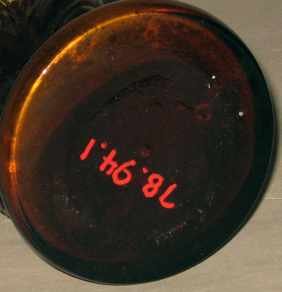 1978.0094.001 Glass Bitters Bottle (underside)