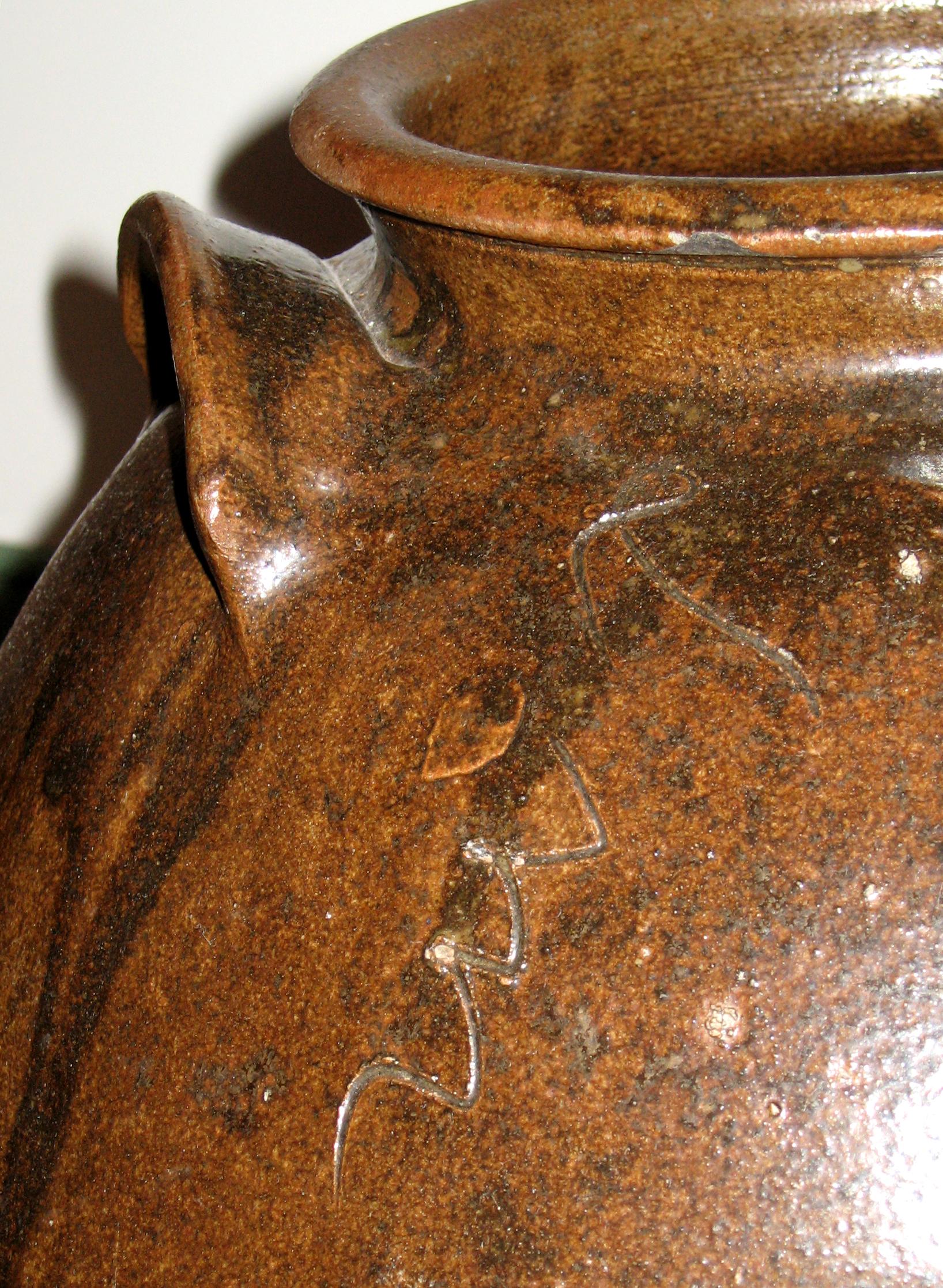 1978.0109 Ash or Alkaline glazed stoneware jar by Dave (mark)
