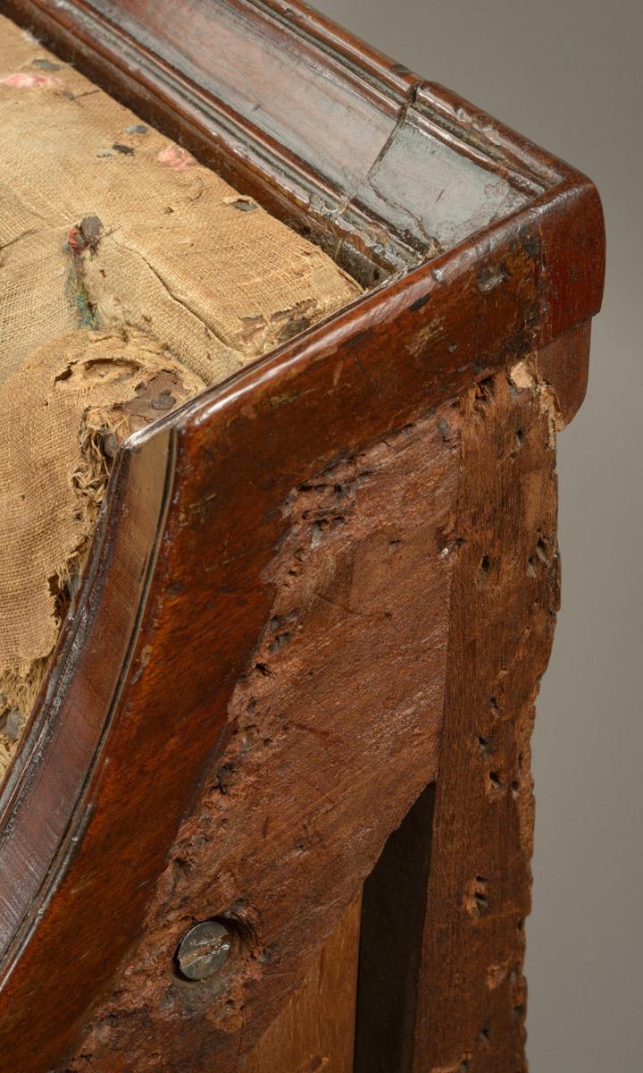 1978.0159 Sofa, detail 12, after conservation treatment