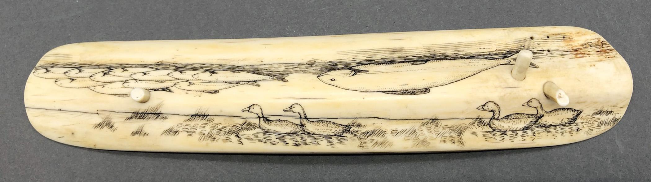1978.0165 Cribbage board, Scrimshaw game board, view11 Reverse