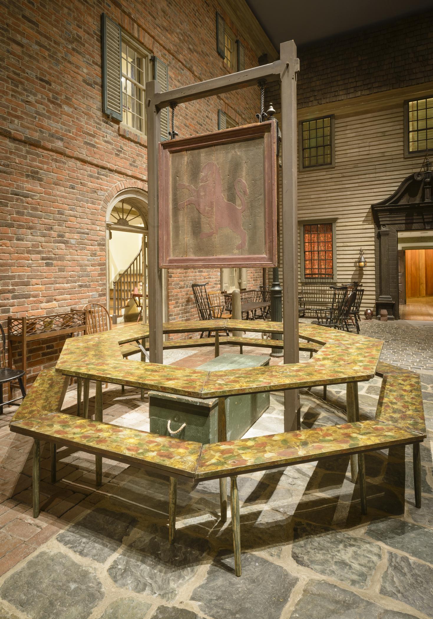 1959.1670, 1959.1671, 1959.1672, 1973.0335, 1959.1697 B, 1979.0002.001, .002, Peddler's table, view 2