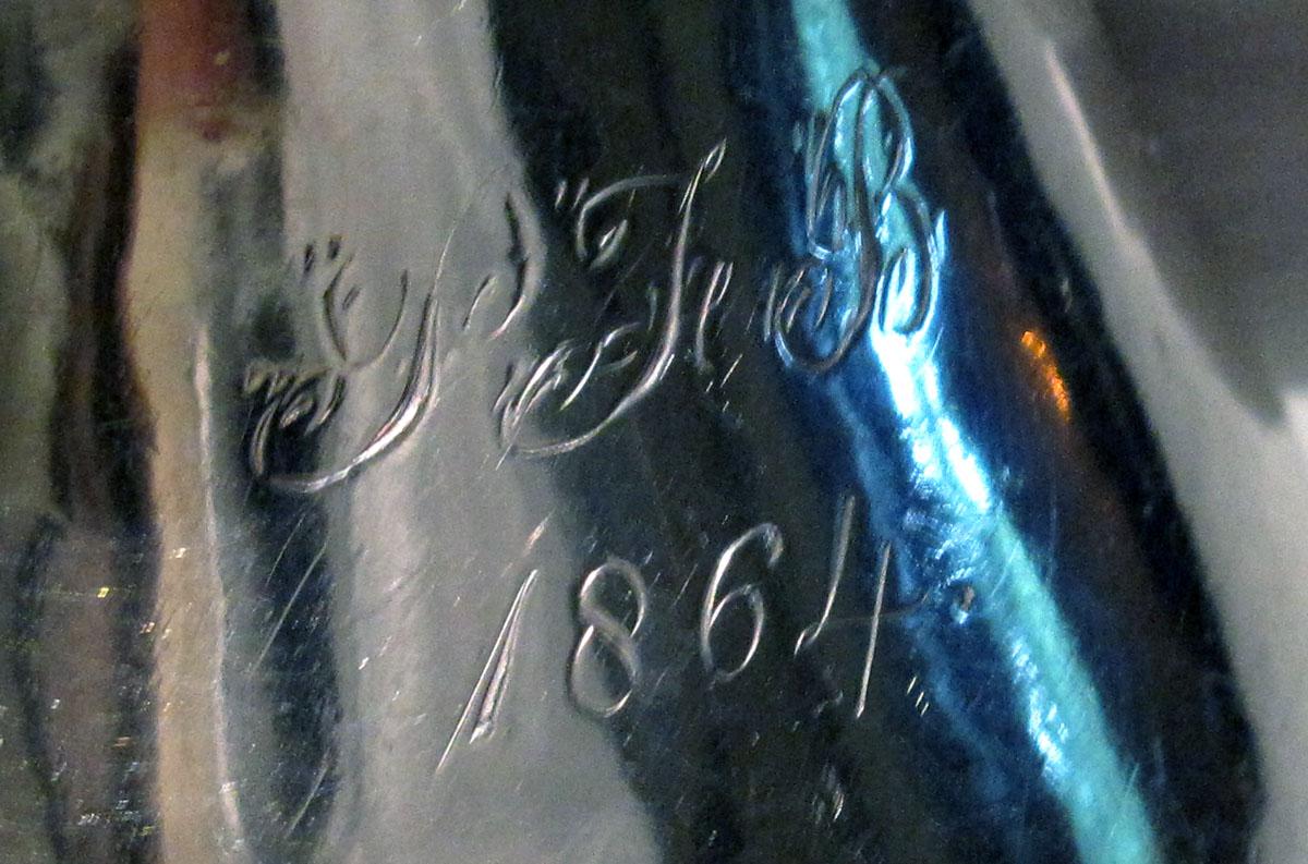 1979.0196 Silver Pitcher or Cream or milk pot engraving 2