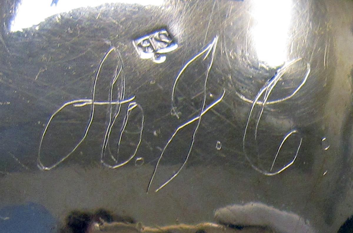1979.0196 Silver Pitcher or Cream or milk pot engraving underside