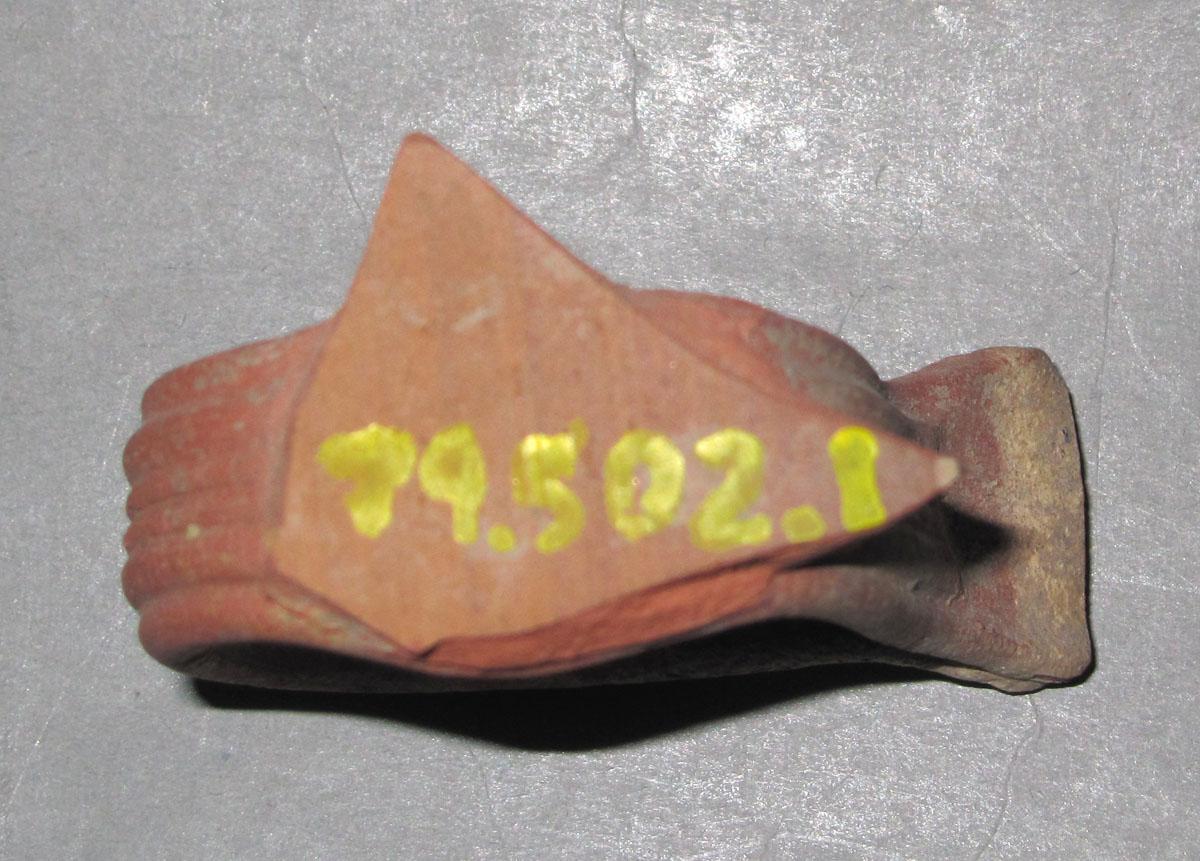 1979.0502.001 Redware teapot handle underside