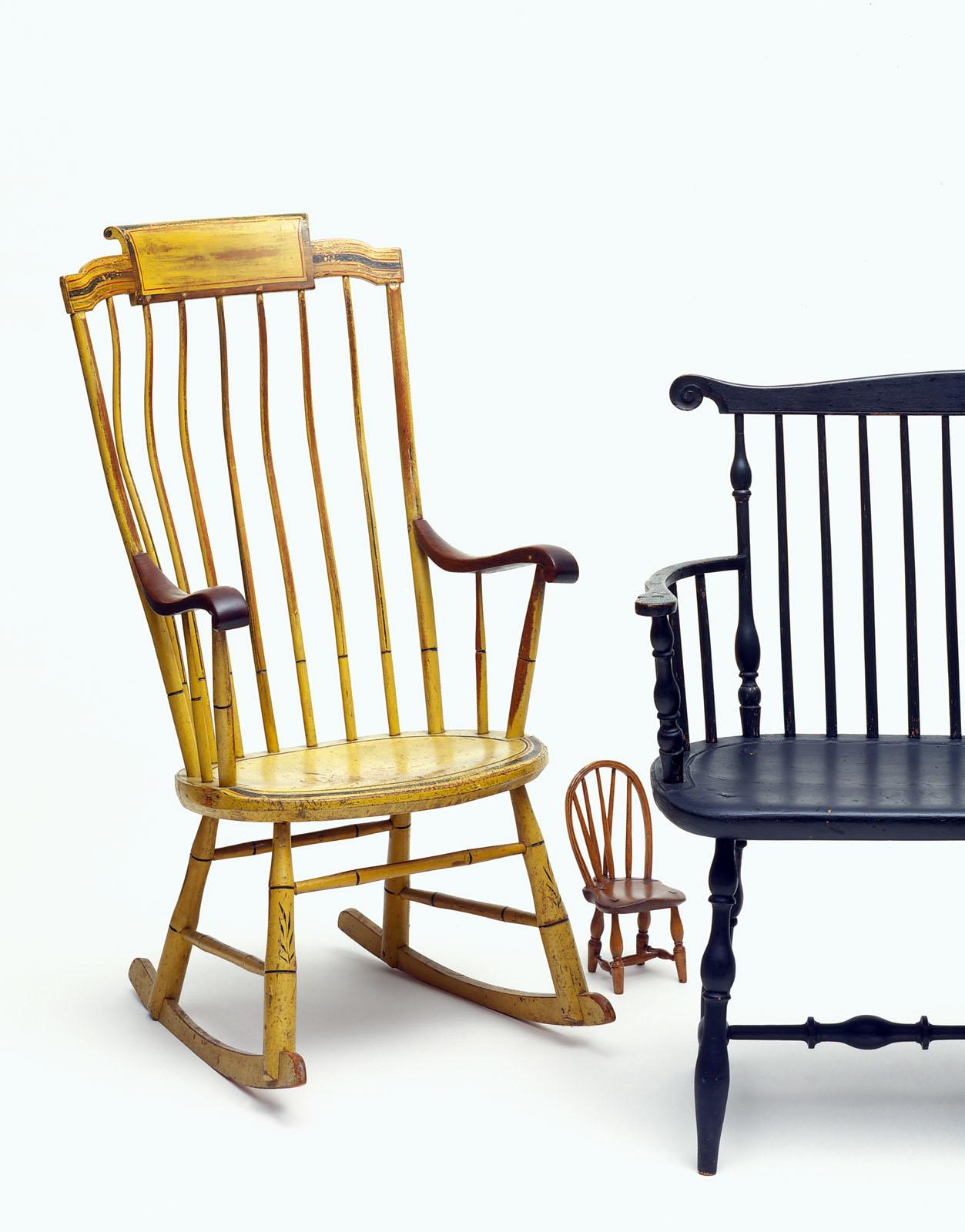 1980.0009 Chair, 1964.1316 Miniature side chair, 1980.0008 Settee, view 4
