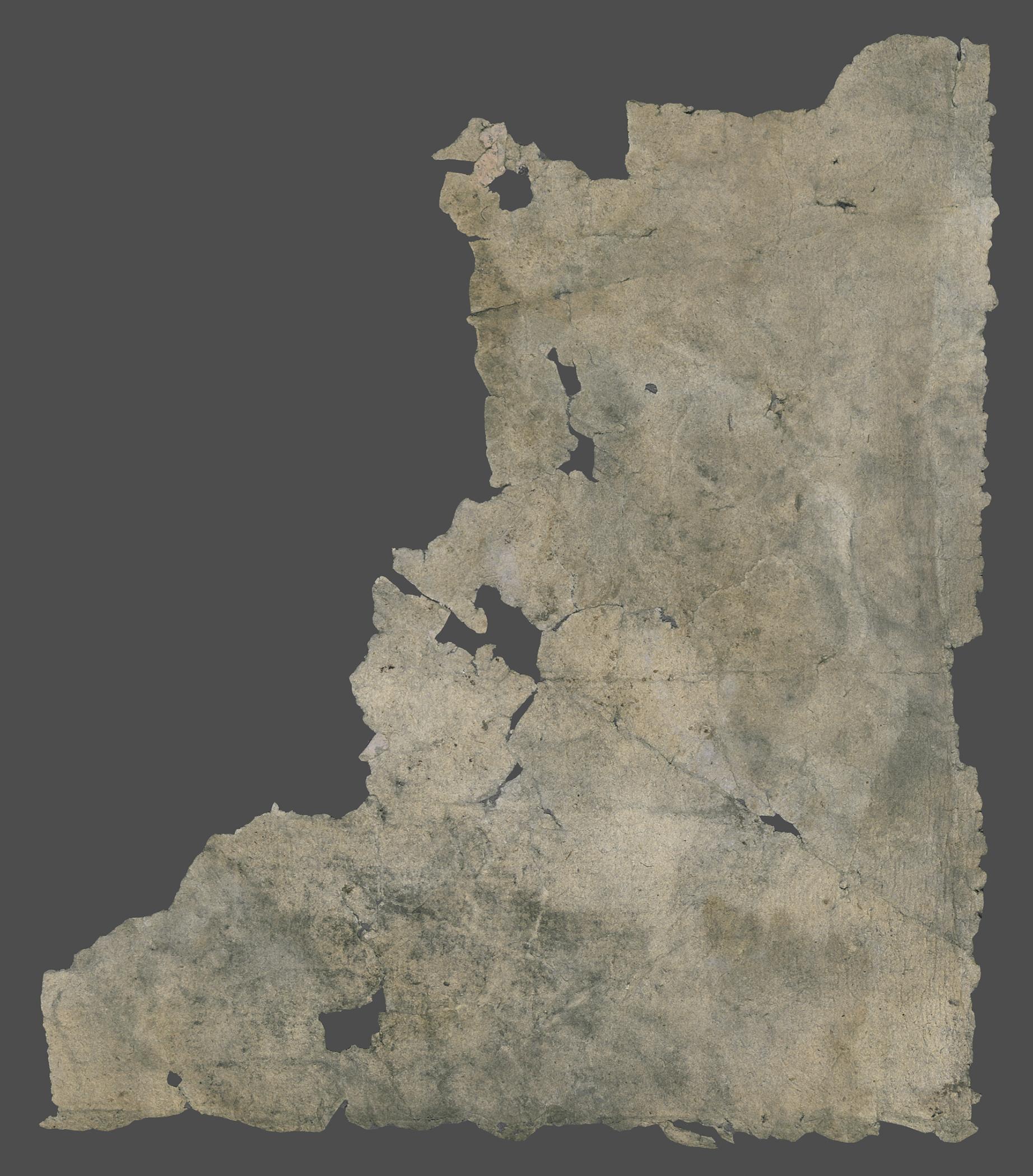 1980.0043 Wall covering, Fragment 5, piece 2, reverse