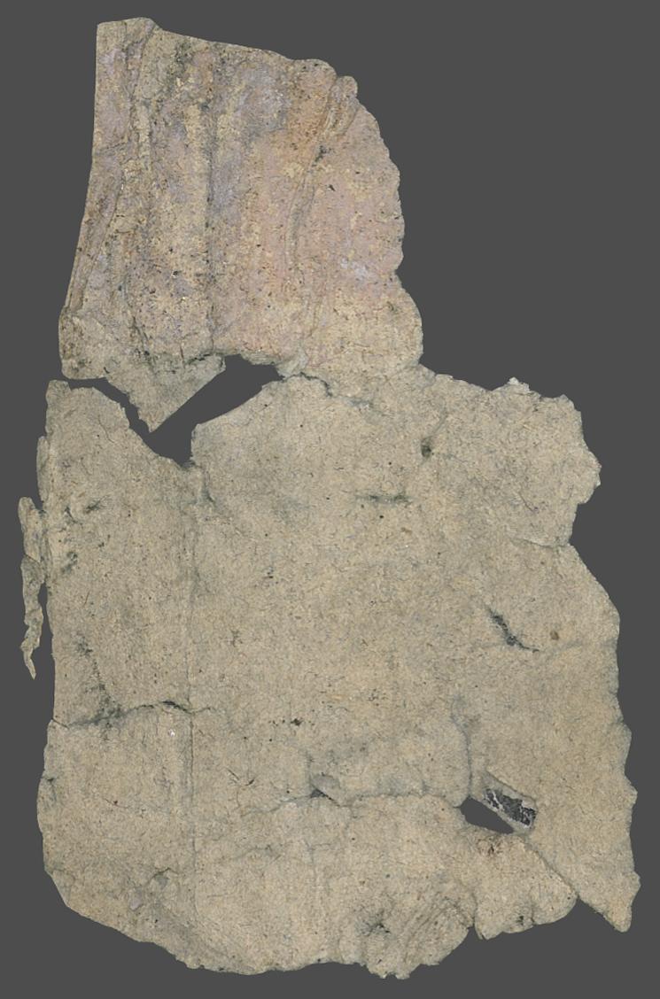 1980.0043 Wall covering, Fragment 6, piece 3, reverse