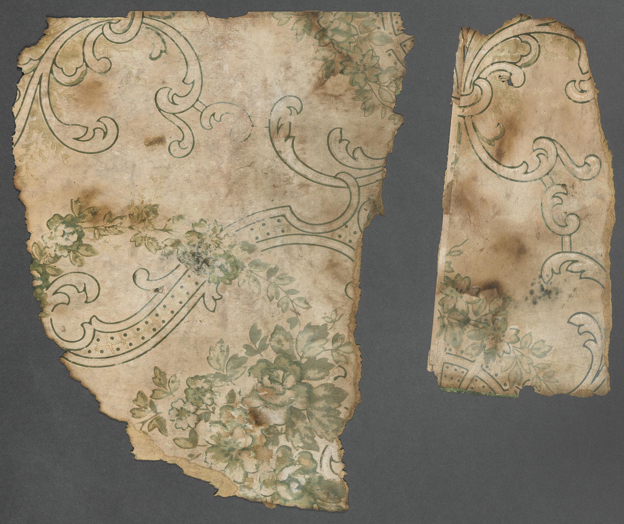 1980.0044.001 Wall covering, Fragments 1 and 2