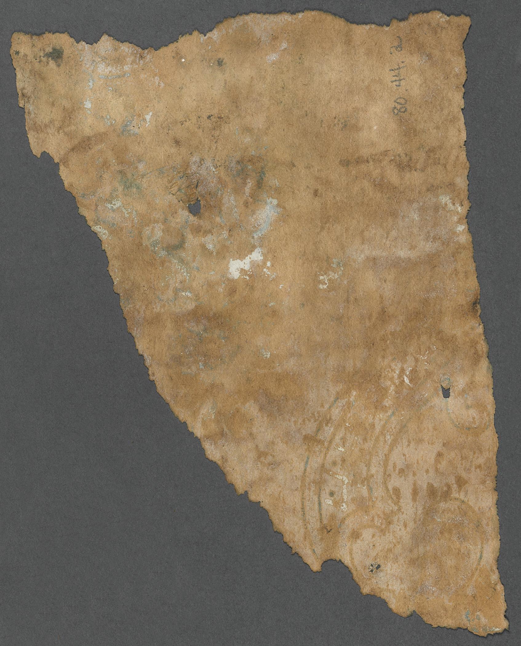 1980.0044.002 Wall covering, Fragment 1, reverse