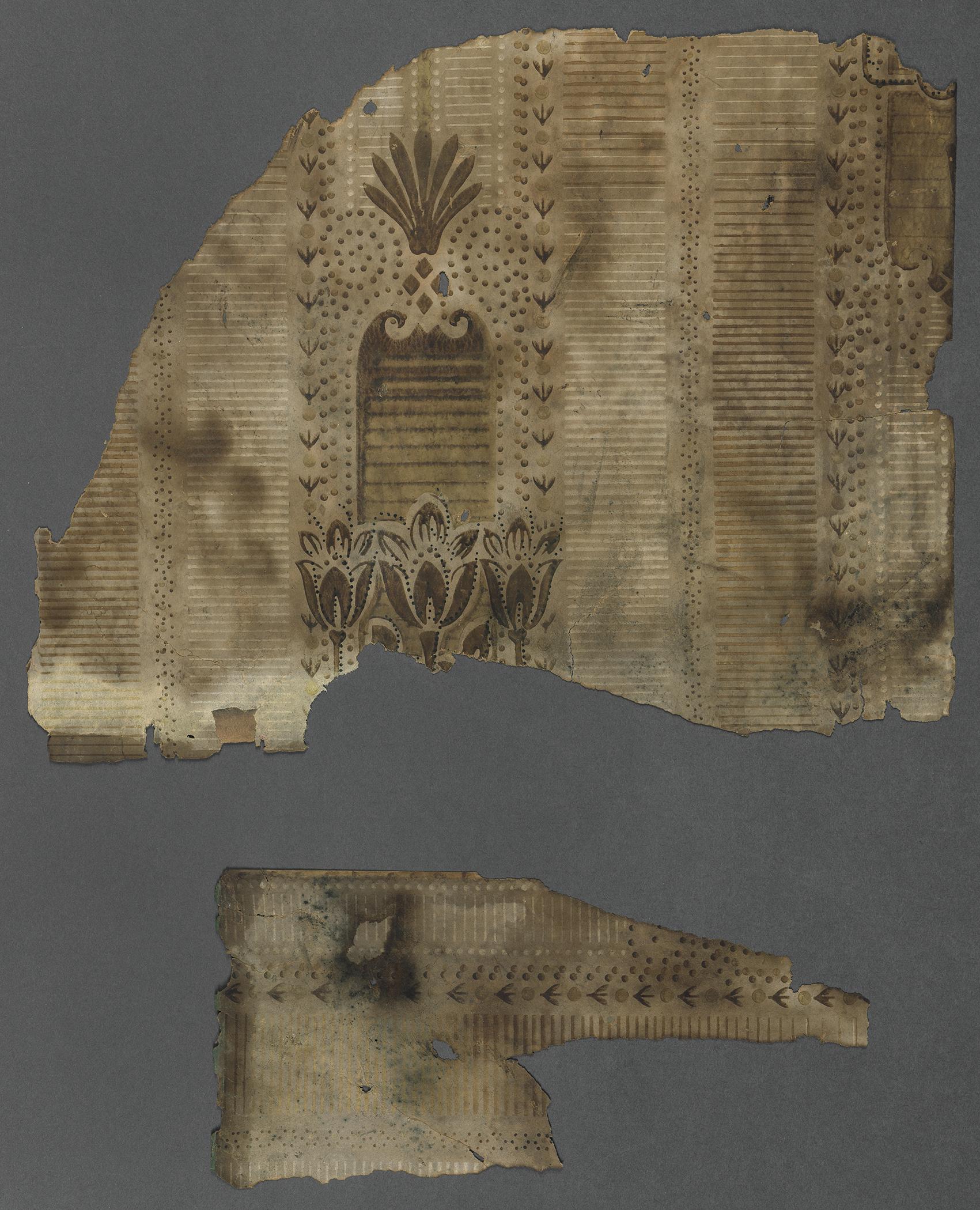 1980.0044.003 Wall covering, Fragments 1 and 2