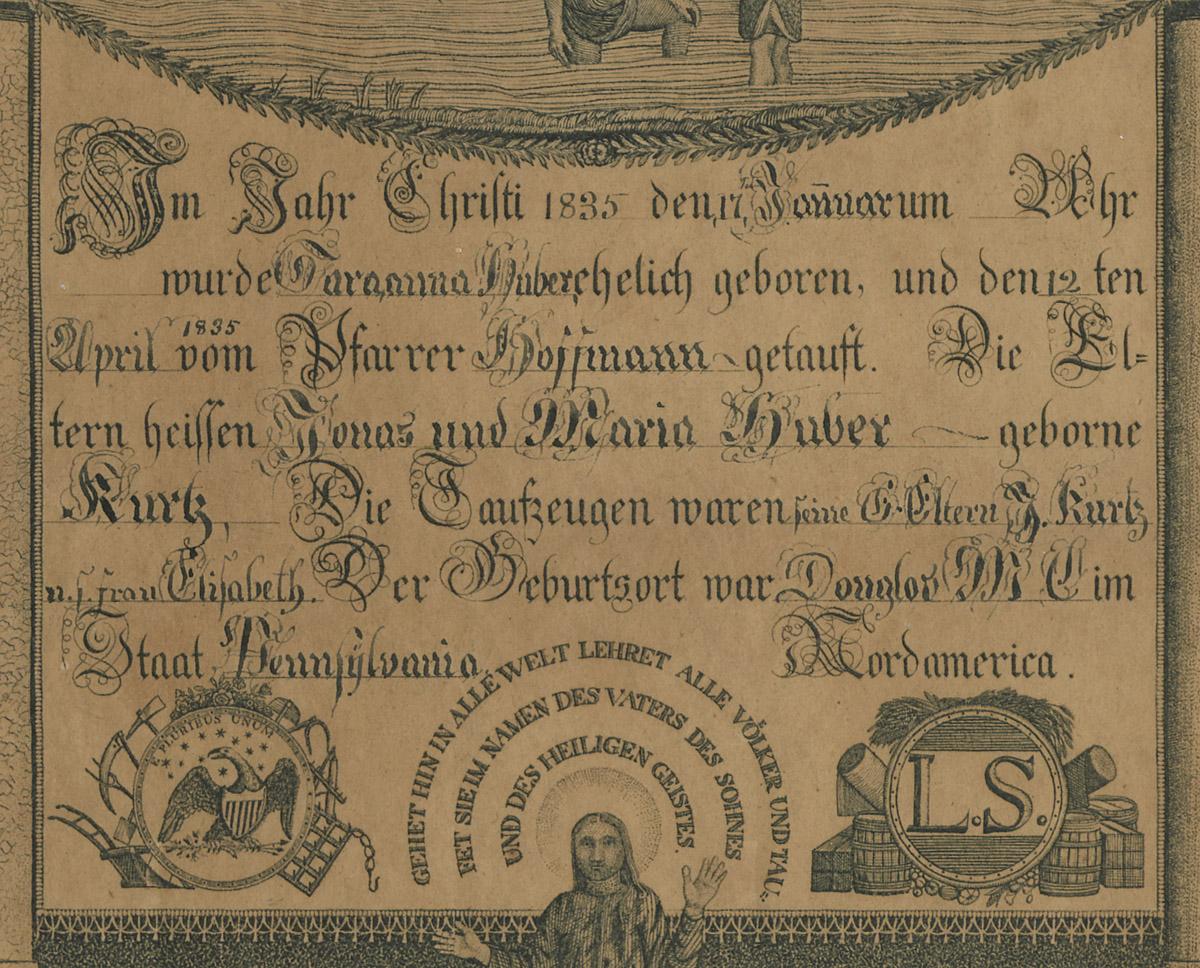1980.0048 Fraktur, detail 1