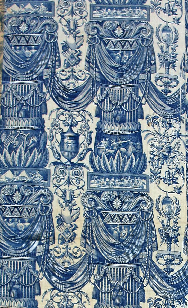 T1078 Textile, printed design repeat
