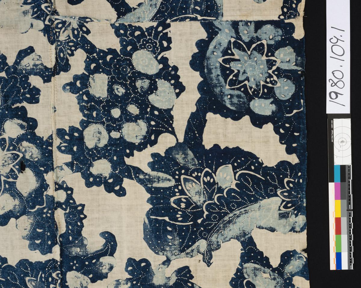 1980.0109.001 Textile, printed, reverse, detail 1