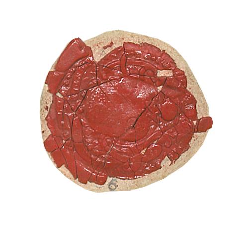 1980.0171.007.002 Wax seal on paper, view 1