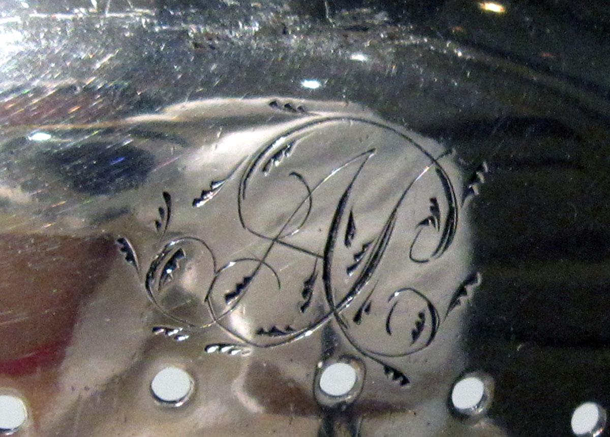 1980.0180 Silver Strainer engraving