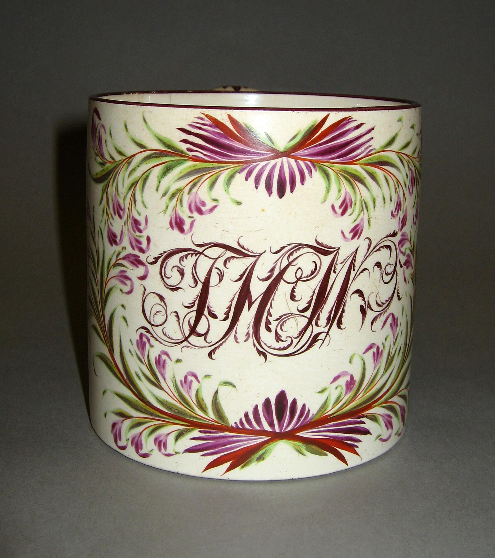 1981.0076 Creamware THW Mug (front)