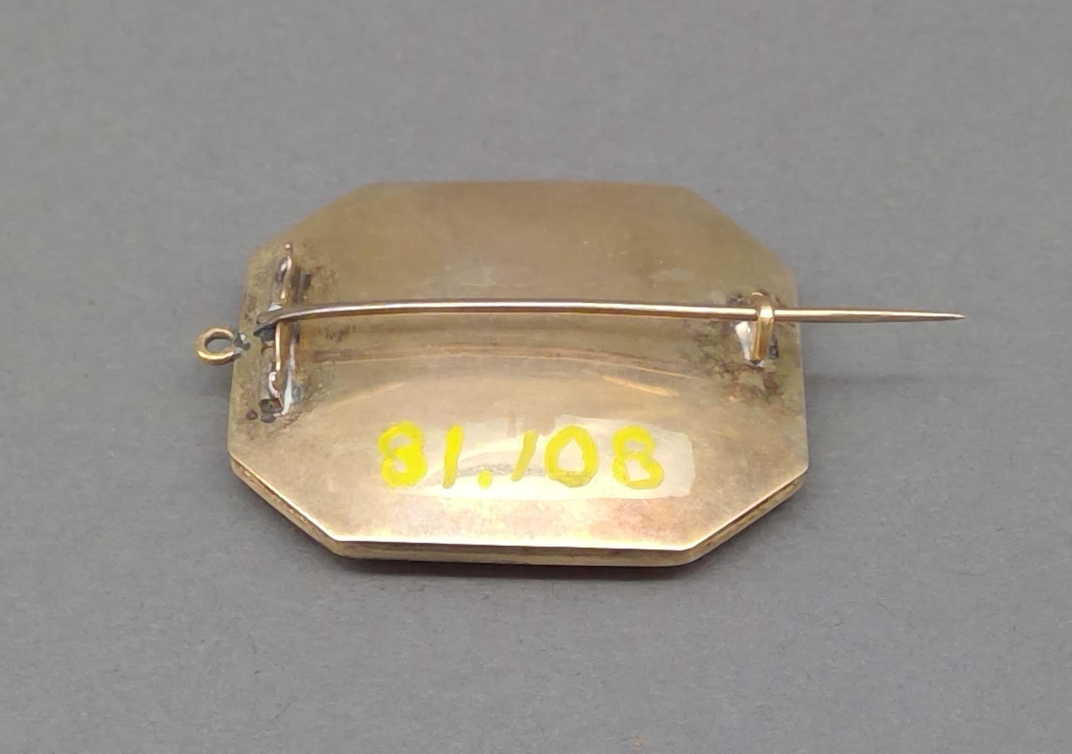 1981.0108 Brooch, Mourning brooch or pin, view 3