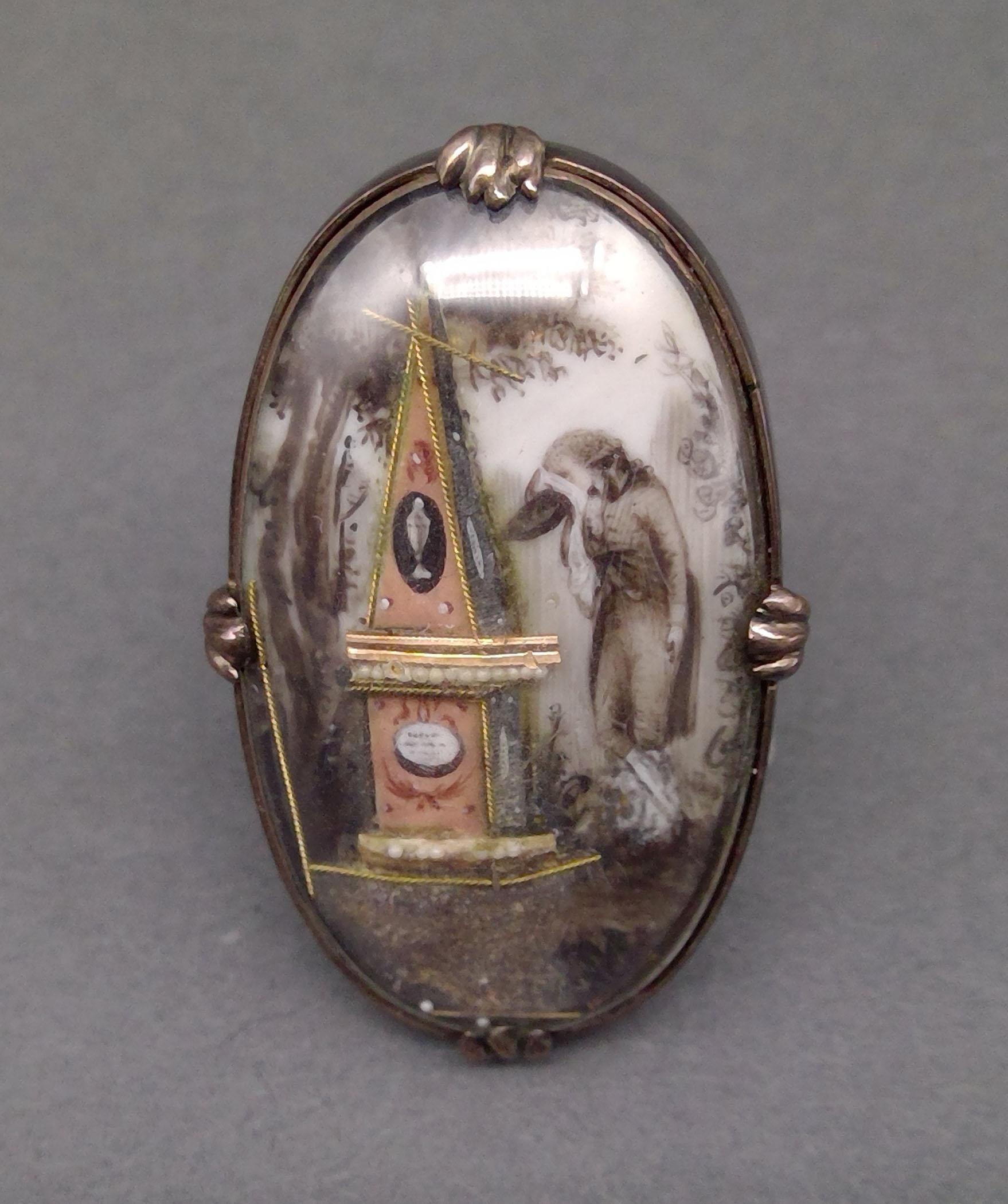 1981.0119 Brooch, Mourning brooch or pin, view 1