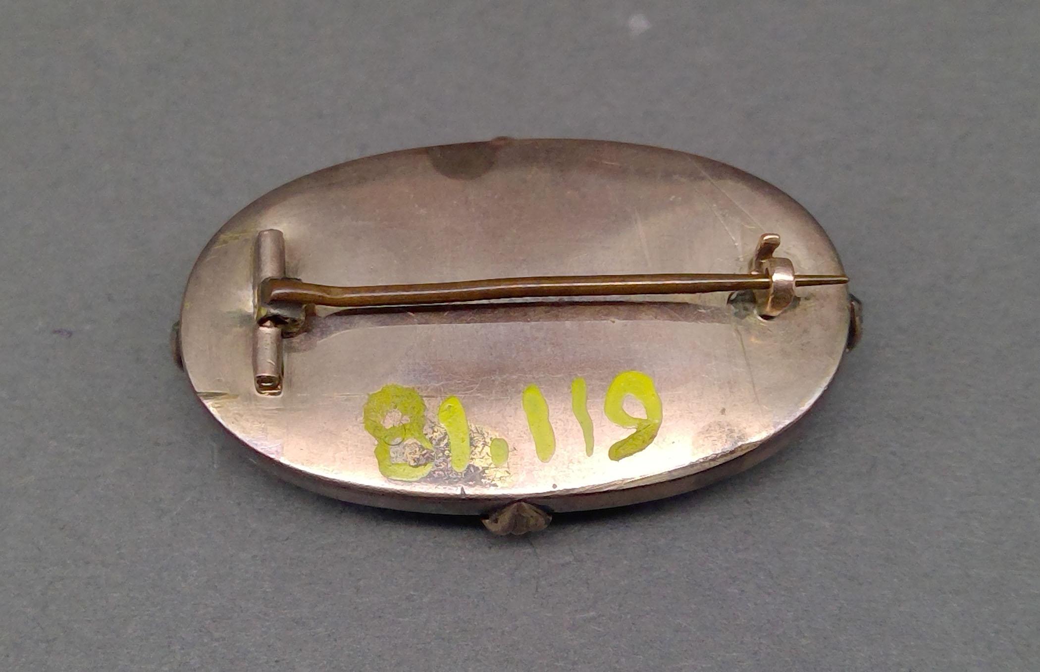 1981.0119 Brooch, Mourning brooch or pin, view 2