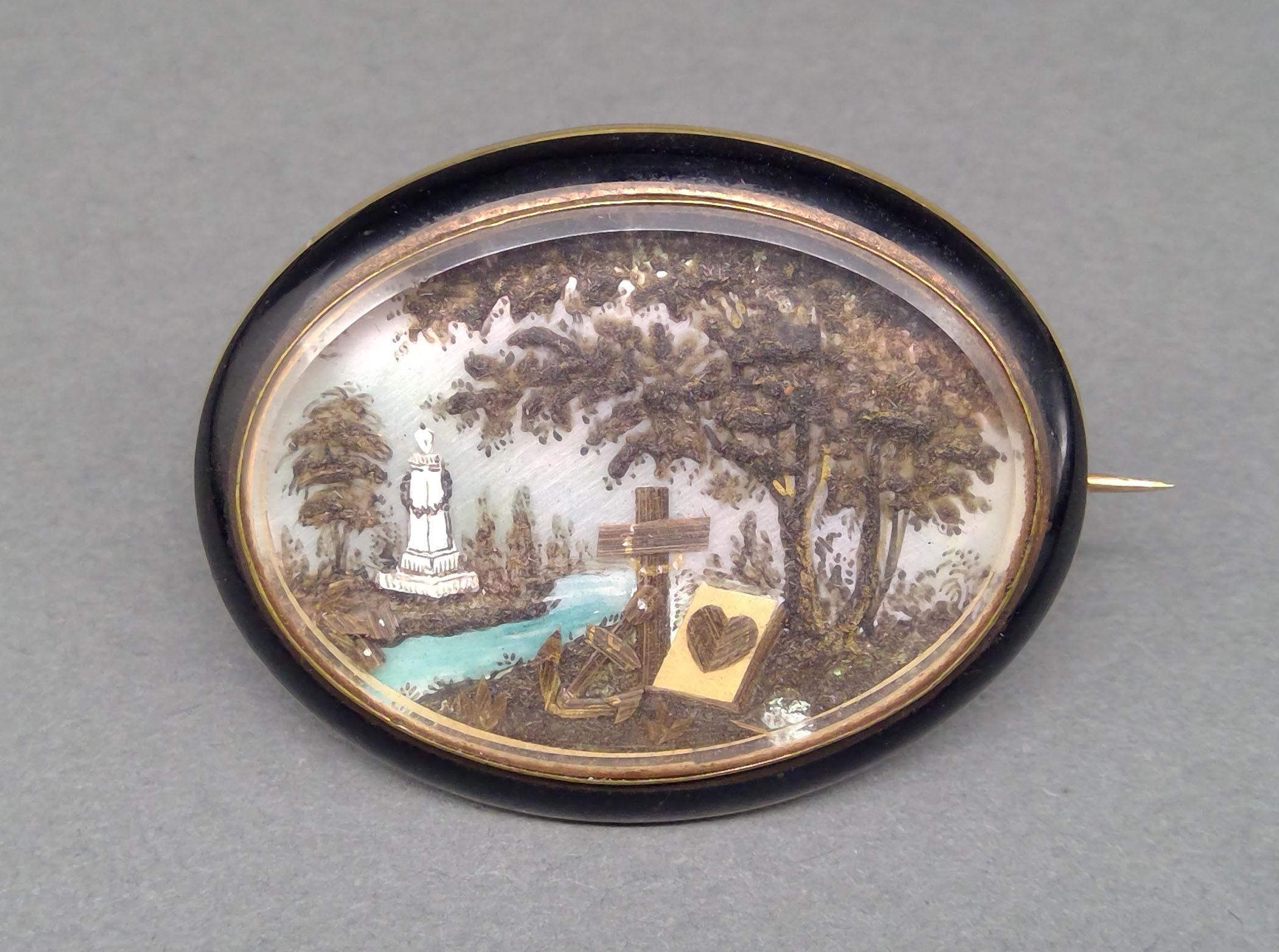 1981.0123 Brooch, Mourning brooch or pin, view 1
