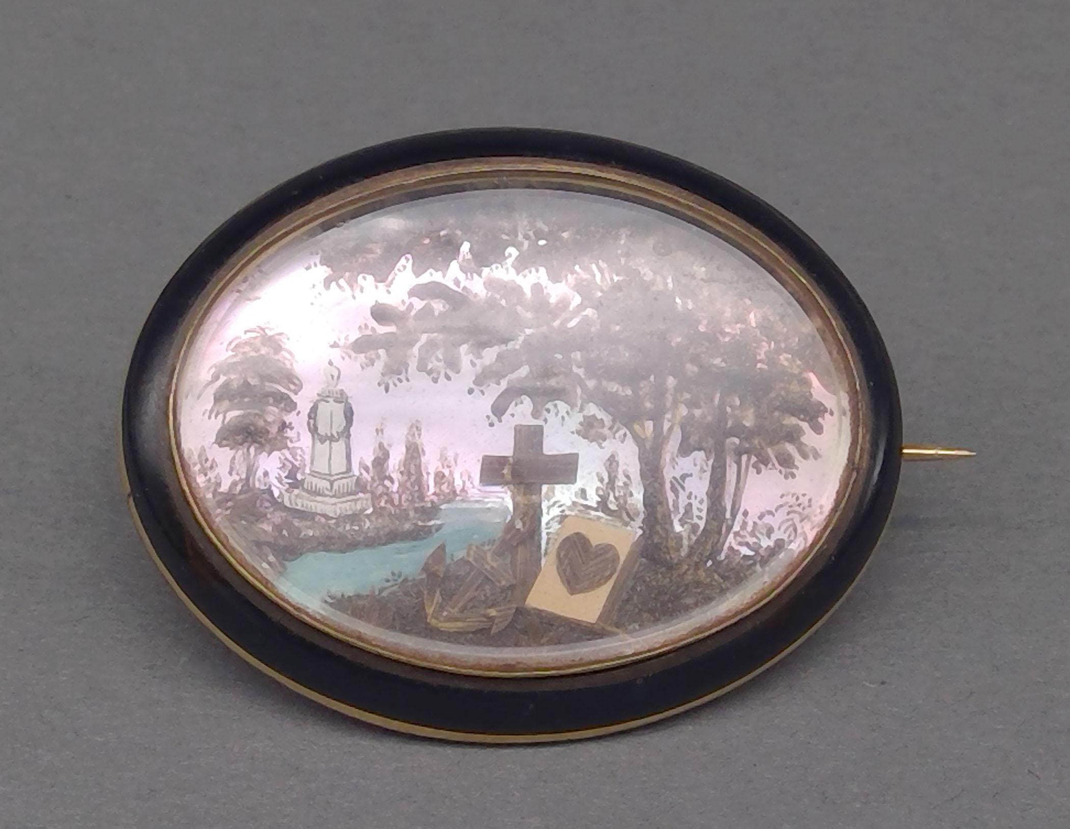 1981.0123 Brooch, Mourning brooch or pin, view 2
