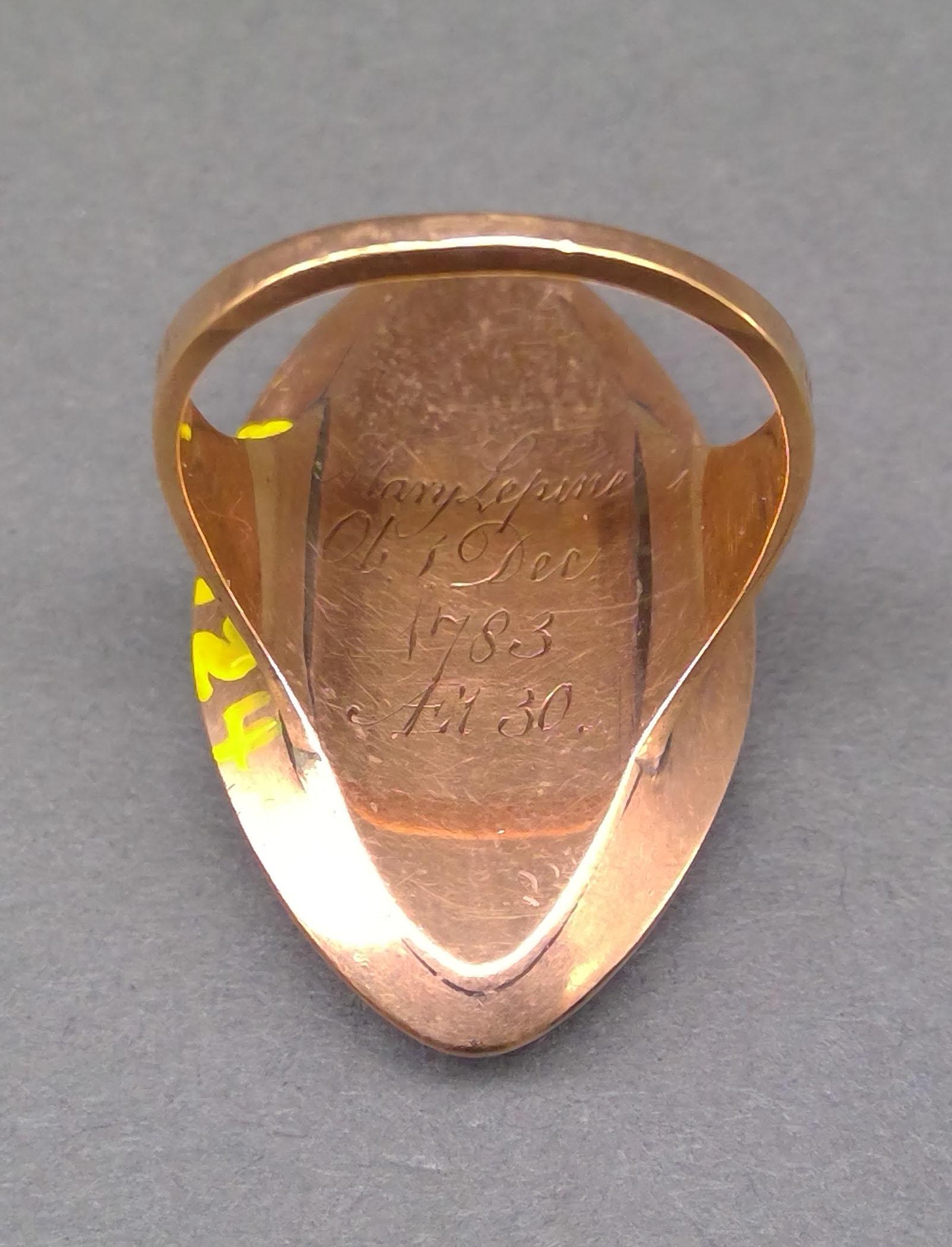 1981.0124 Ring (finger), Mourning ring, view 2