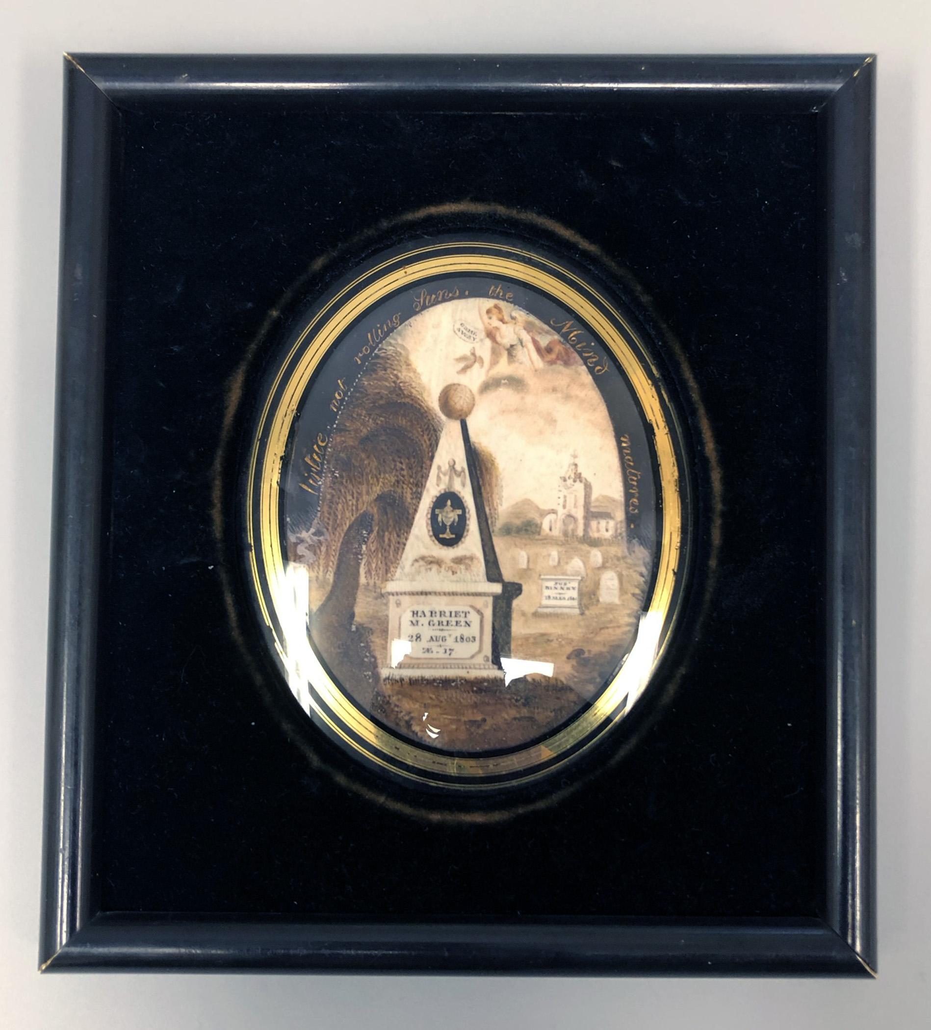 1981.0146 A, B Hairwork picture and frame