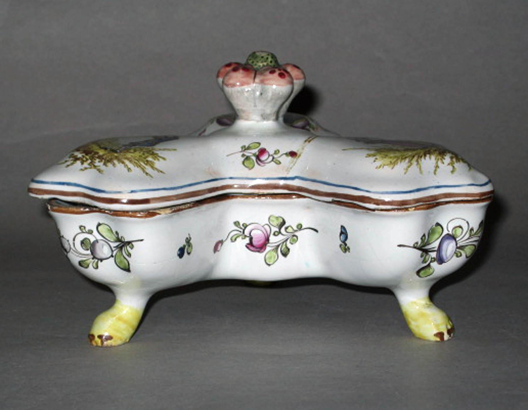 1981.0162 A, B Faience spice box