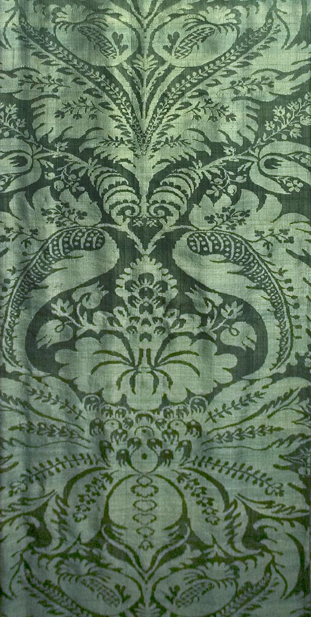 1957.1358.001 A Window Hanging, Side Curtain, Pattern Repeat-Oblique View