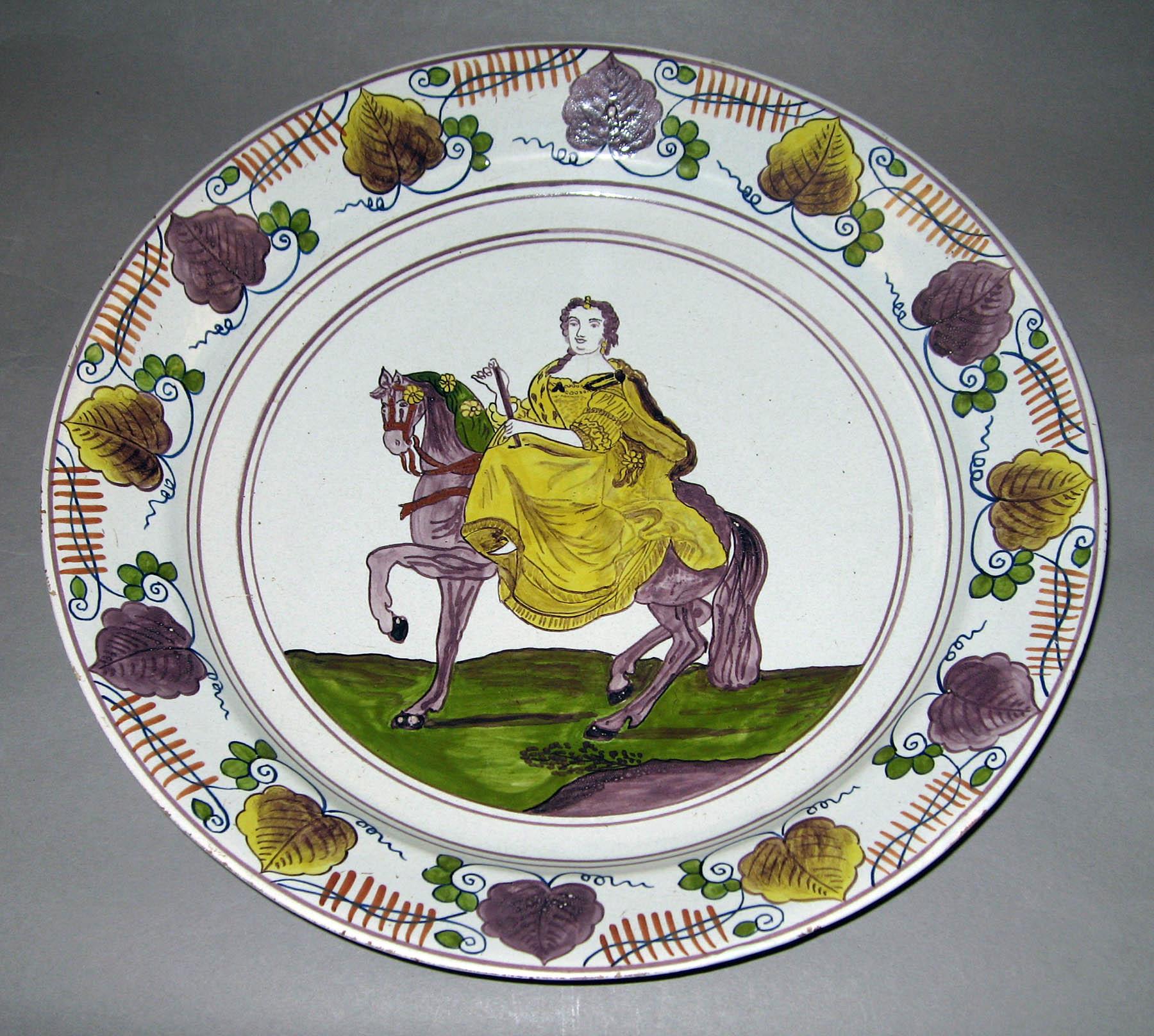 1981.0230.002 Tin-glazed earthenware dish