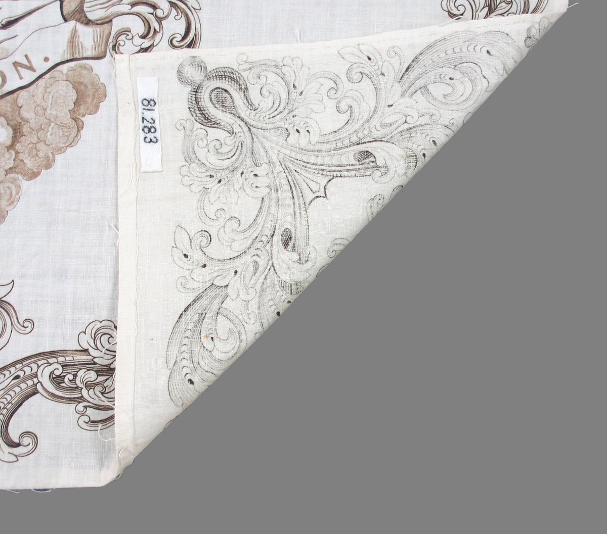 1981.0283 textile, printed folded corner