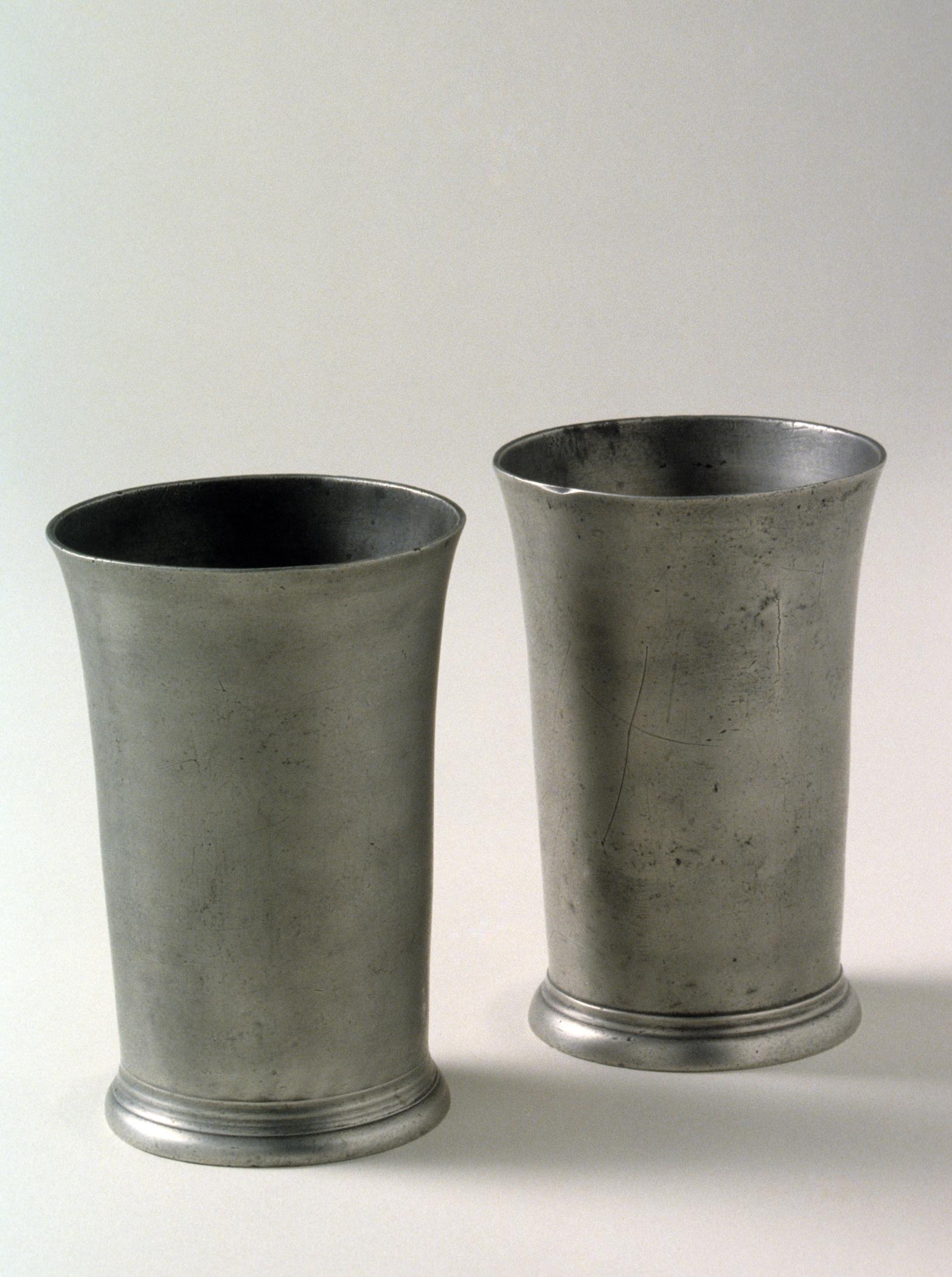 1982.0006.001, .002 Pewter beakers